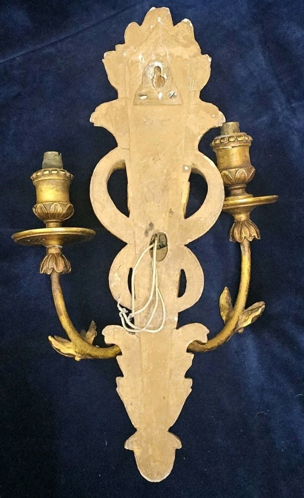 photo for sale An Antique Pair Of Italian Carved Gilt Wood Wall Sconce, Entwined Snakes