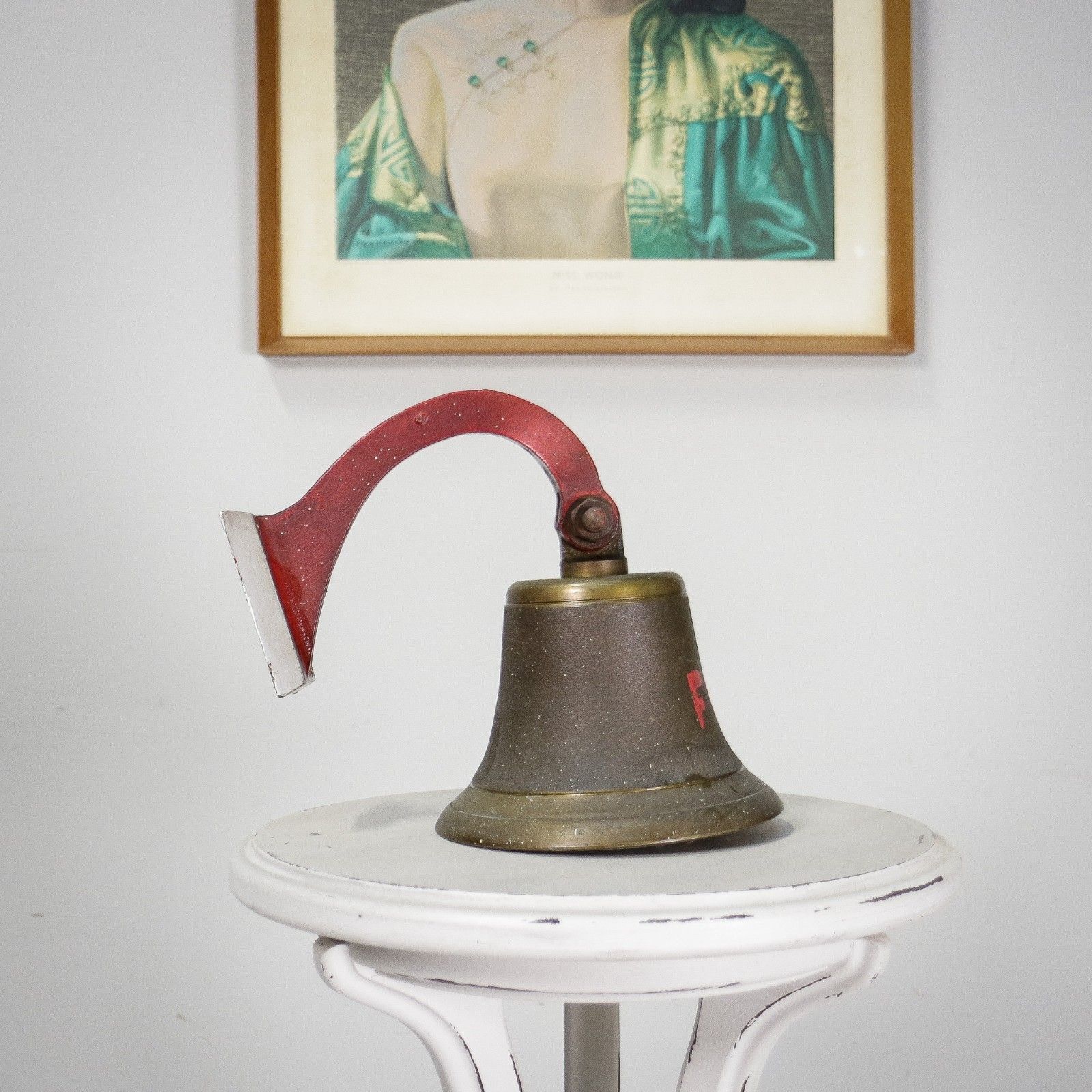 Brass Fire Bell With Brass Clapper And Brass Bracket photo for sale