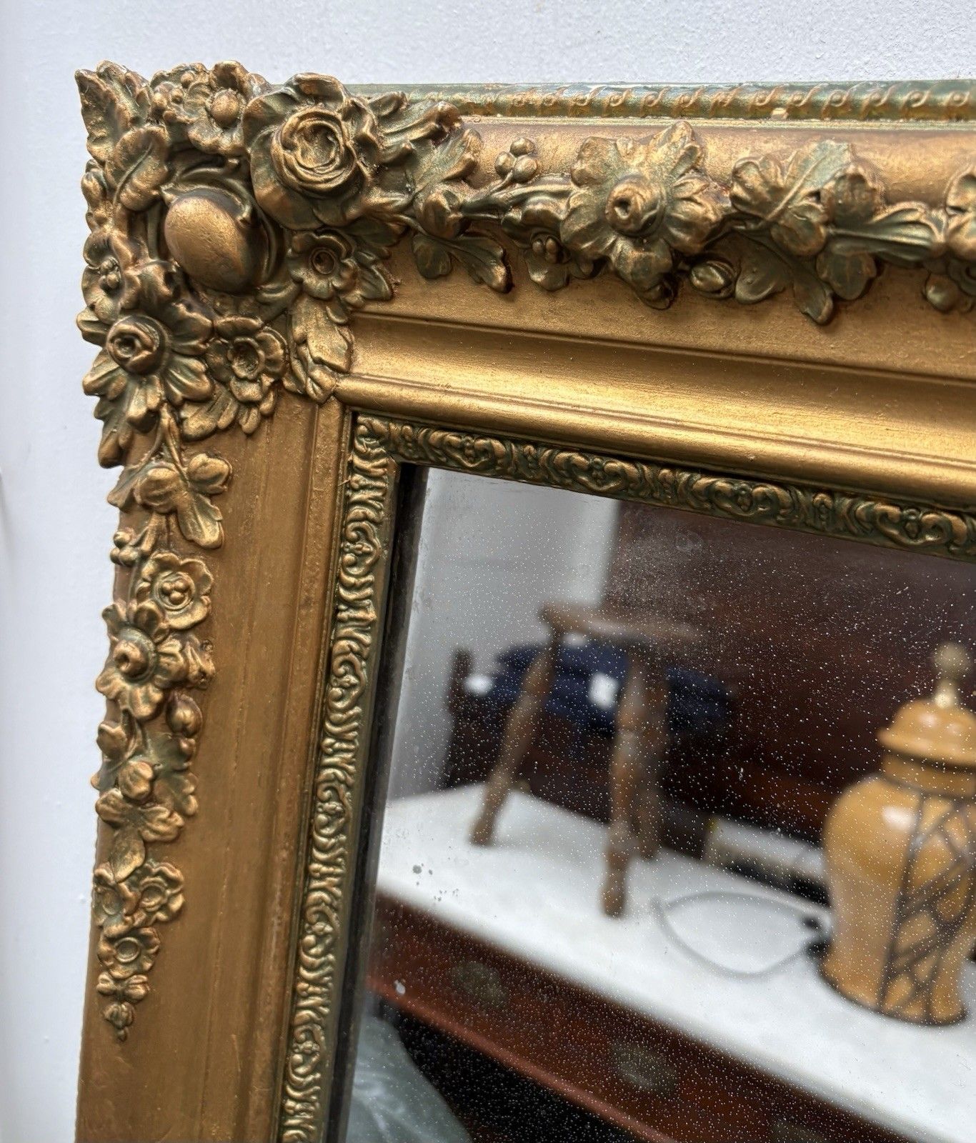 Antique French Empire Gilt Over Mantle Mirror C1830 148 X 100 Cm Light Foxing photo vinterior