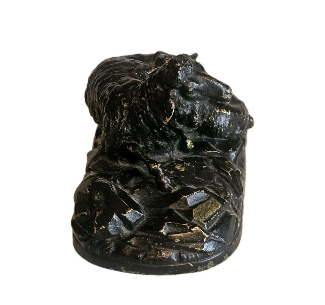 photo furniture A 19thc Pair Of Signed Andrea Buci Bronze Sculptures Modelled As Ram And Sheep