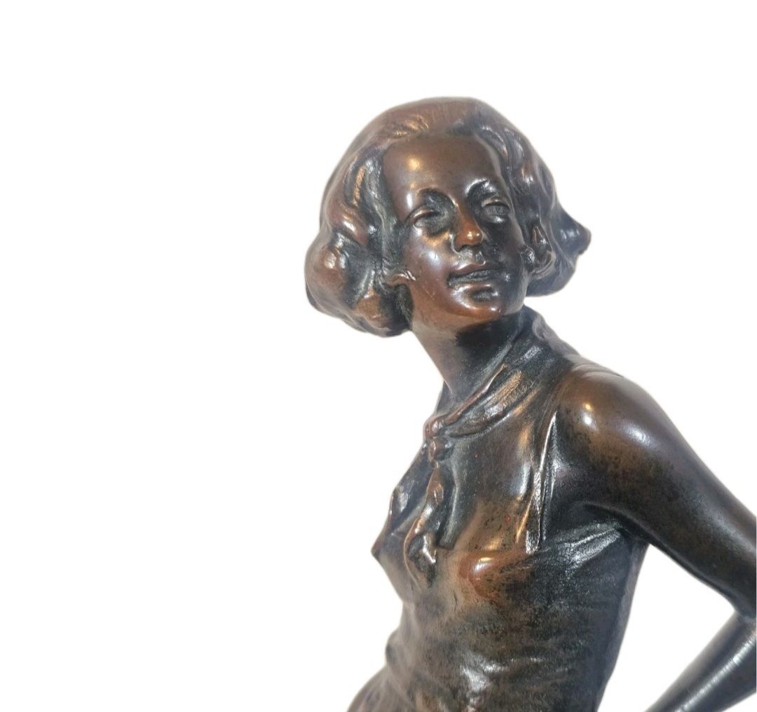 photo furniture An Art Deco Josef Lorenzl Bronze Sculpture Of A Young Woman, Signed