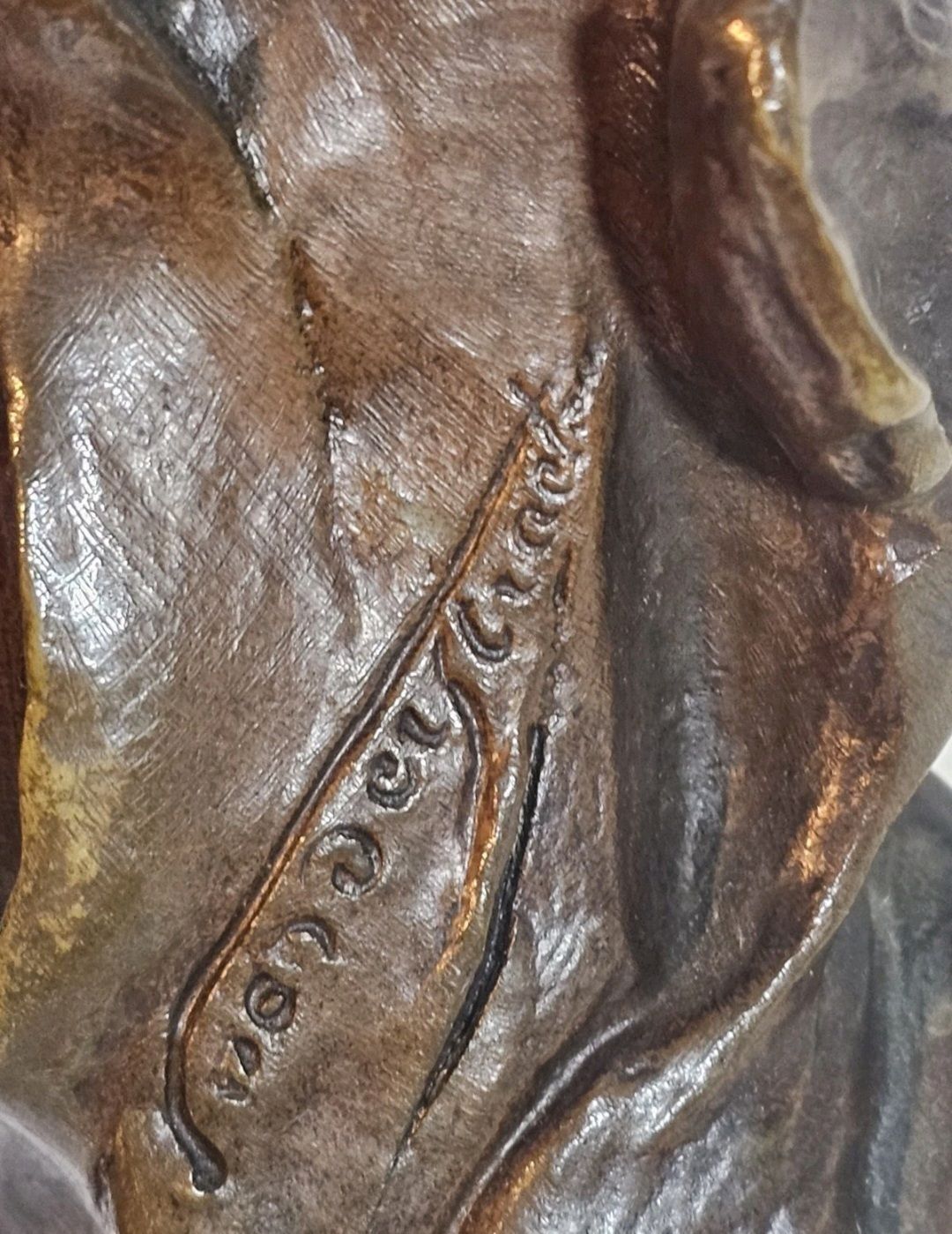 photo for sale A Georges Van Der Straeten Art Nouveau Bronze Bust Of A Young Woman, Signed