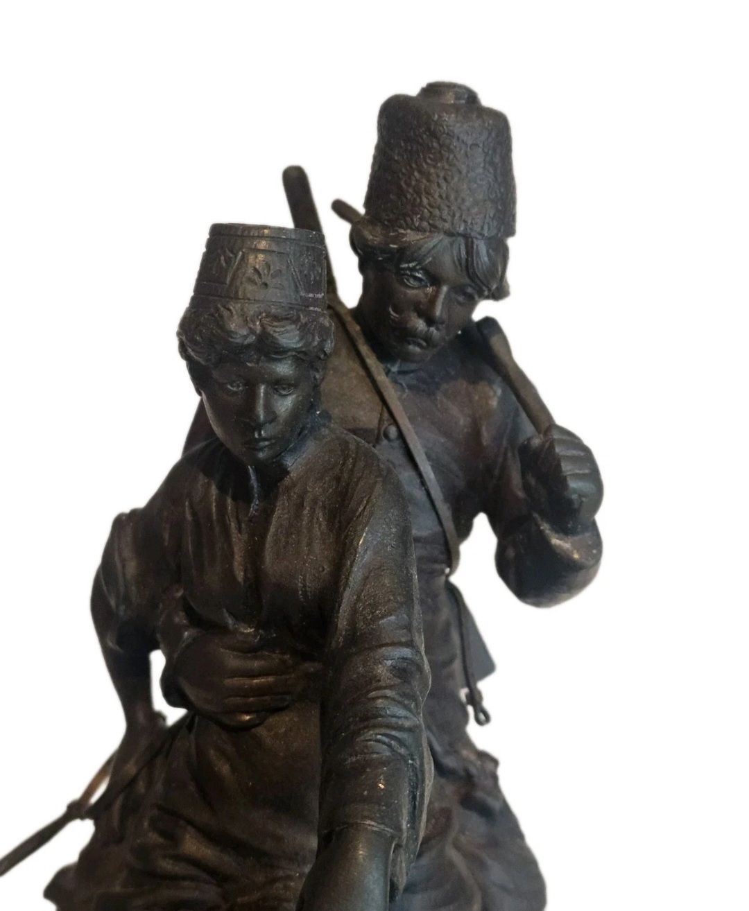 19thc A.M Bonegor (Russian) Bronze Sculpture Of Two Cossacks On Horseback Signed photo 1790.0