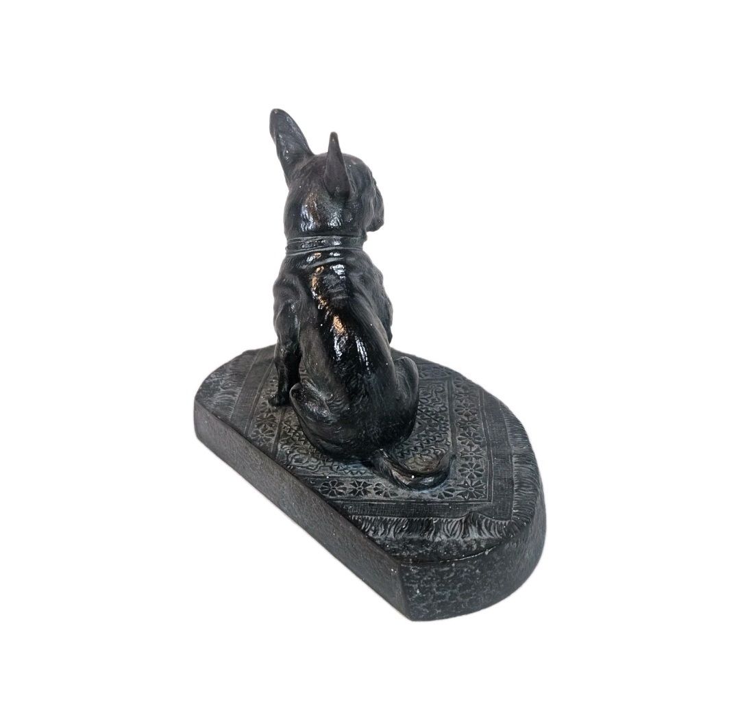 An Austrian Cold Painted Bronze Model Of A Seated French Bulldog photo Art