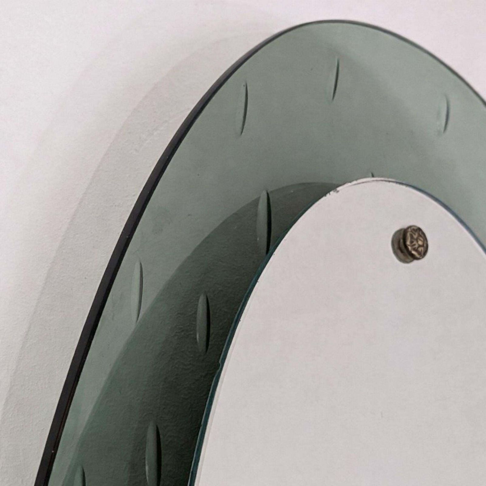 1960s Mid Century Italian Wall Mirror By Cristal Arte, Concave Frame photo Home Decor