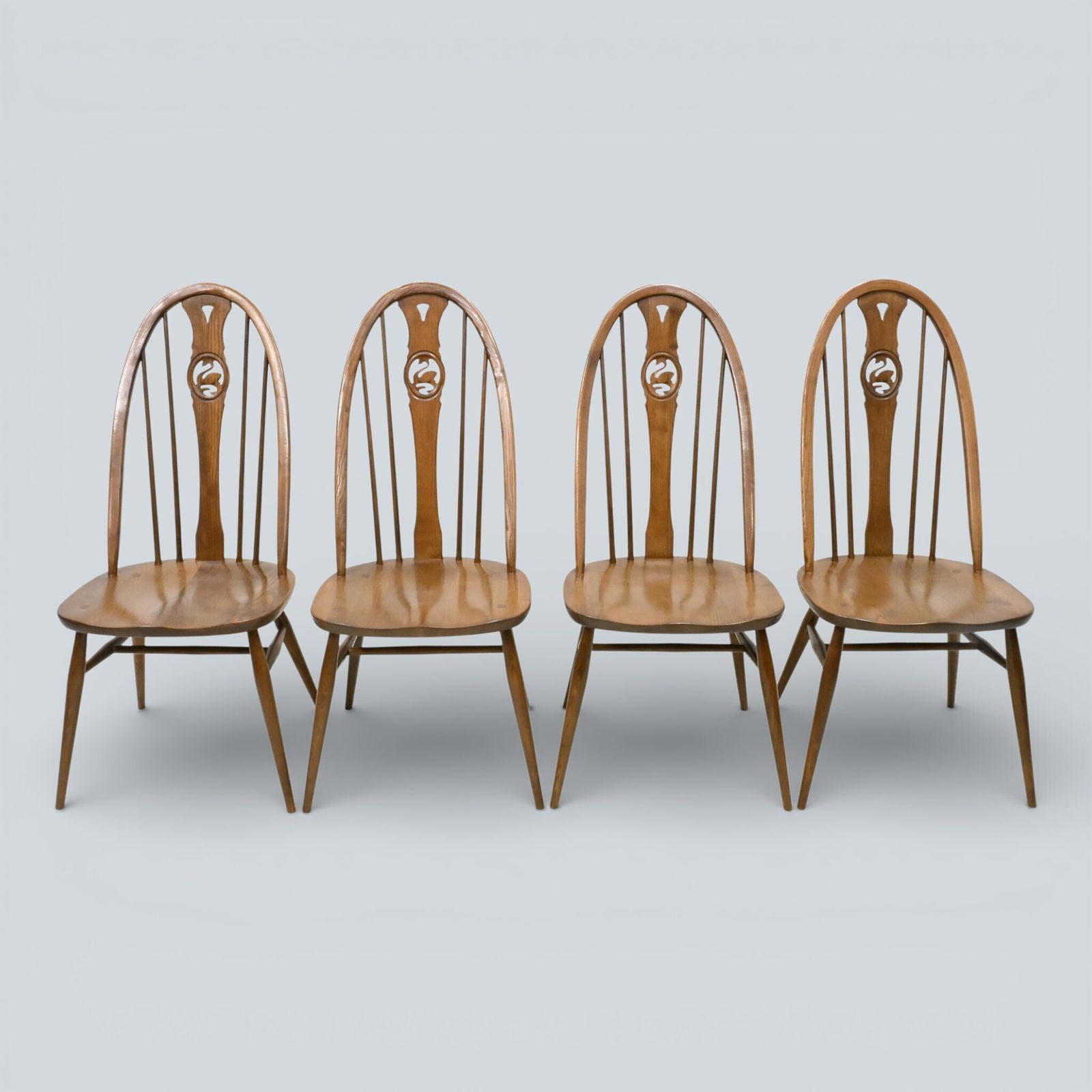 4 Ercol Windsor Swan Bow Back Dining Chairs Golden Dawn Exc Free Uk Delivery* photo furniture