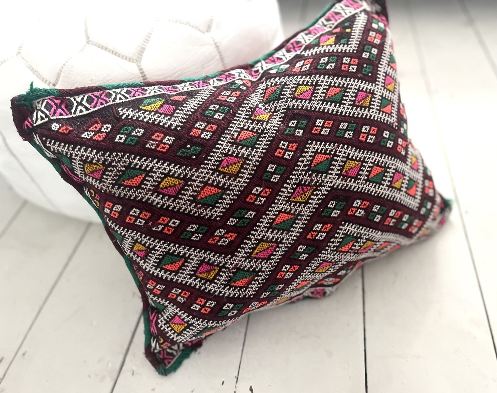 Vintage Moroccan Berber Pillow 39 Cm X 49 Cm Hand Woven  Cushion Cover Kilim photo 105.0