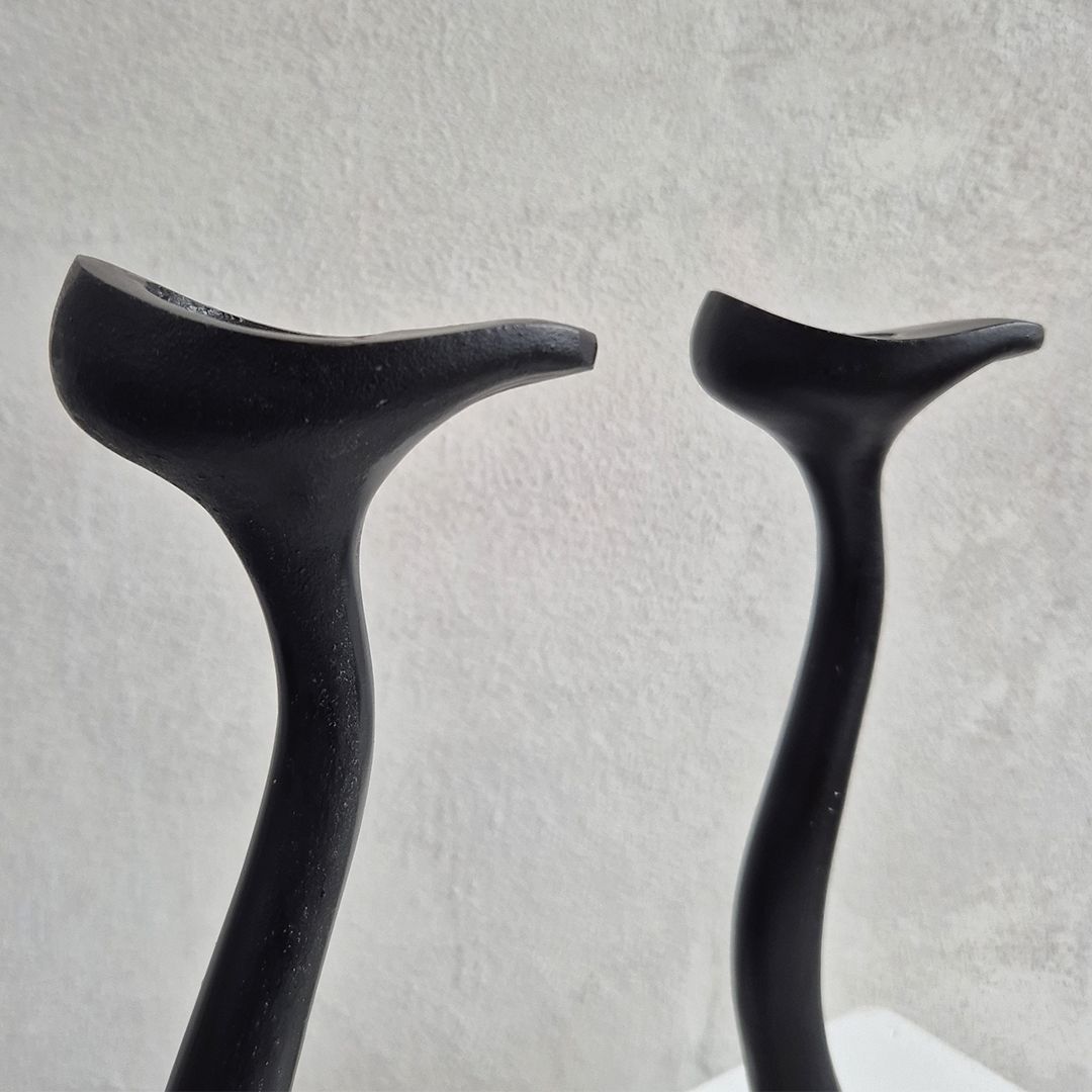Pair Of Robert Welch Sea Drift Candleholders: Brutalist Postmodern Style photo for sale