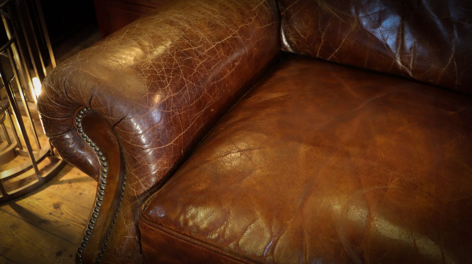 Stunning Timothy Oulton Balmoral Sofa With Leather Armchair Set Antique Whisky photo vinterior