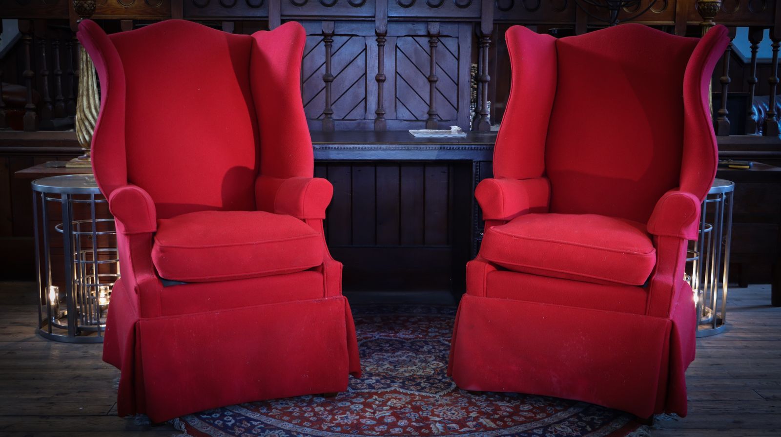Original Pair Polo Ralph Lauren Wingback Armchairs Hepplewhite Style Highback photo vinterior