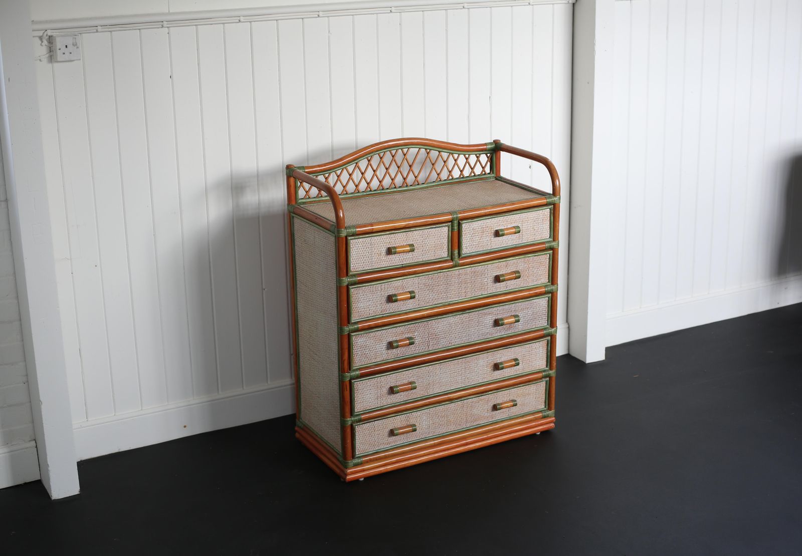 photo vinterior Dal Vera Chest Of Drawers Bamboo And Rattan 1970s