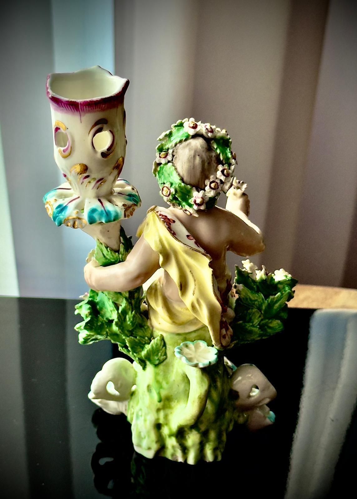 photo furniture Pair Of 18th Century Georgian Derby Porcelain Cherub Candlesticks, England C.1760–1780