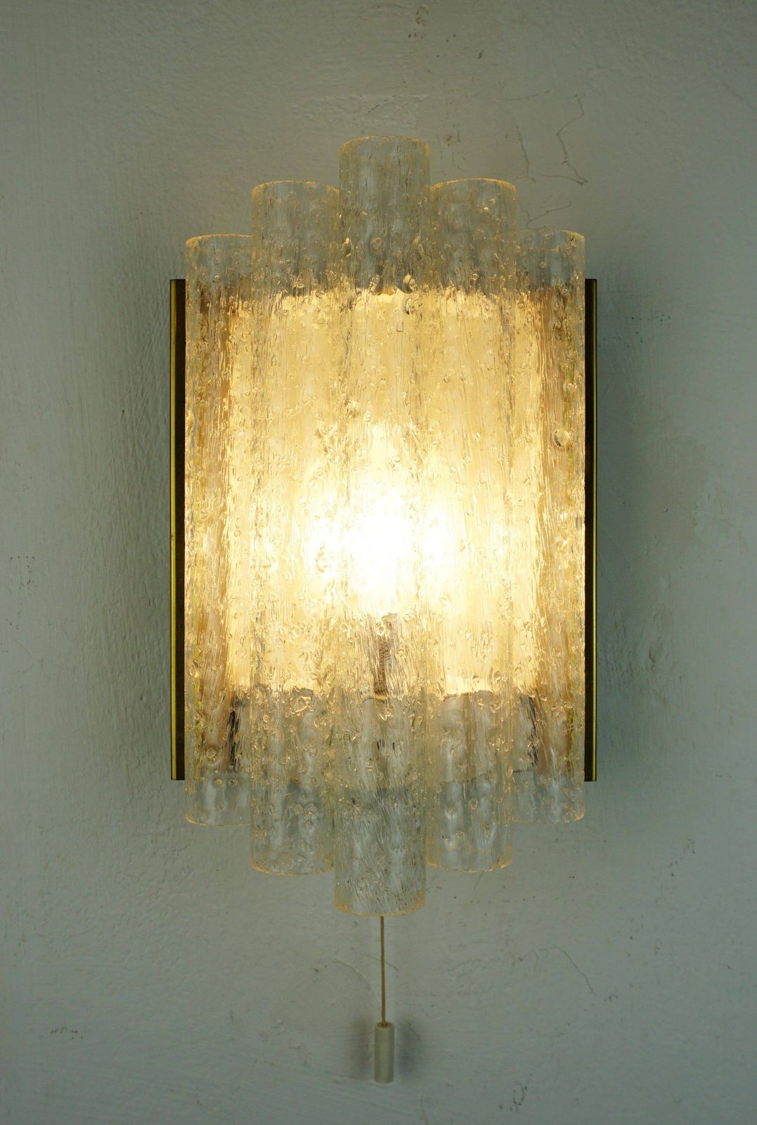 Doria Wall Sconce With 5 Glass Tubes, Frosted Glass Lamp From The 1960s, 2 Available photo buy