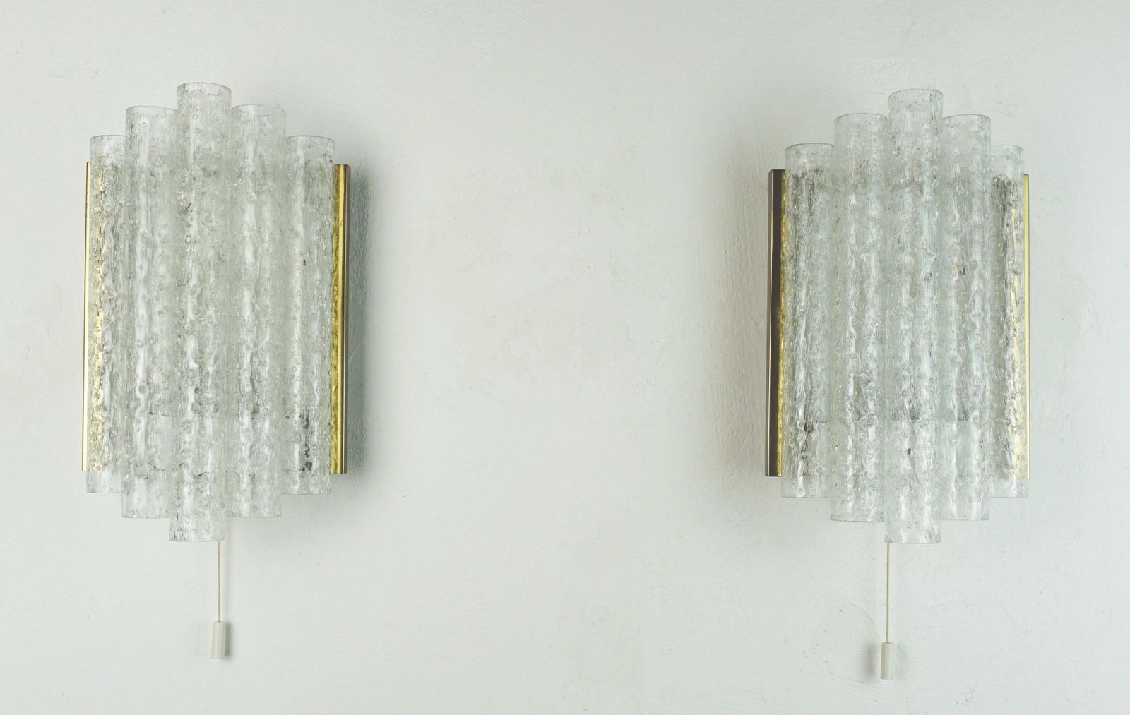 Lighting Doria Wall Sconce With 5 Glass Tubes, Frosted Glass Lamp From The 1960s, 2 Available photo