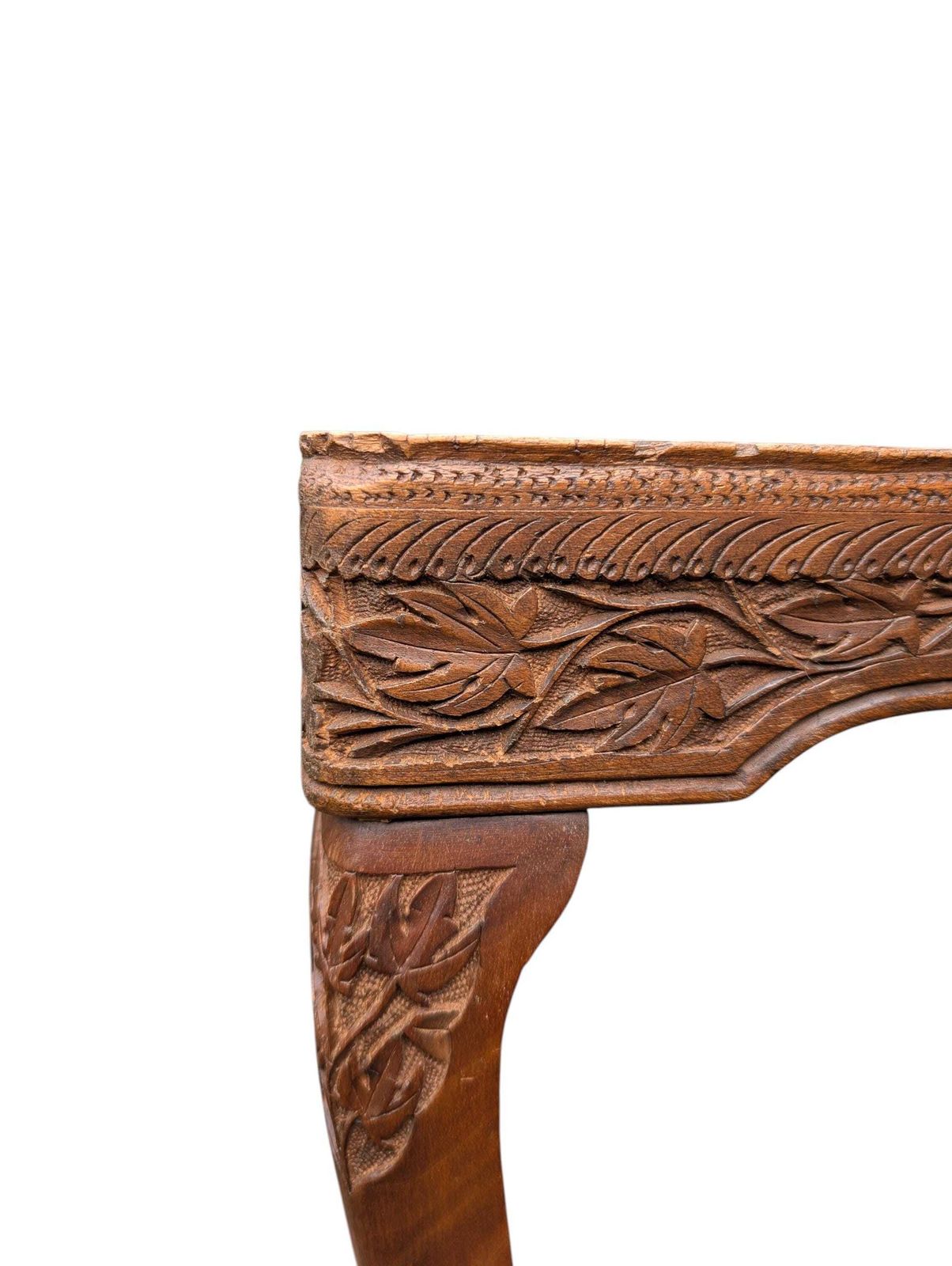 photo for sale Pair Of Anglo Indian Carved Side Tables, Colonial Low Bedside Tables, C.1900–1925