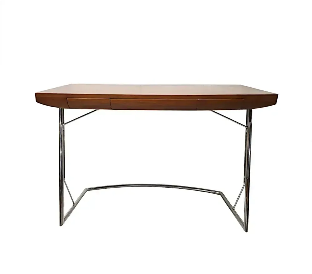 A Fabulous Art Deco Design Chrome And Walnut Desk € 1,650.00 photo for sale