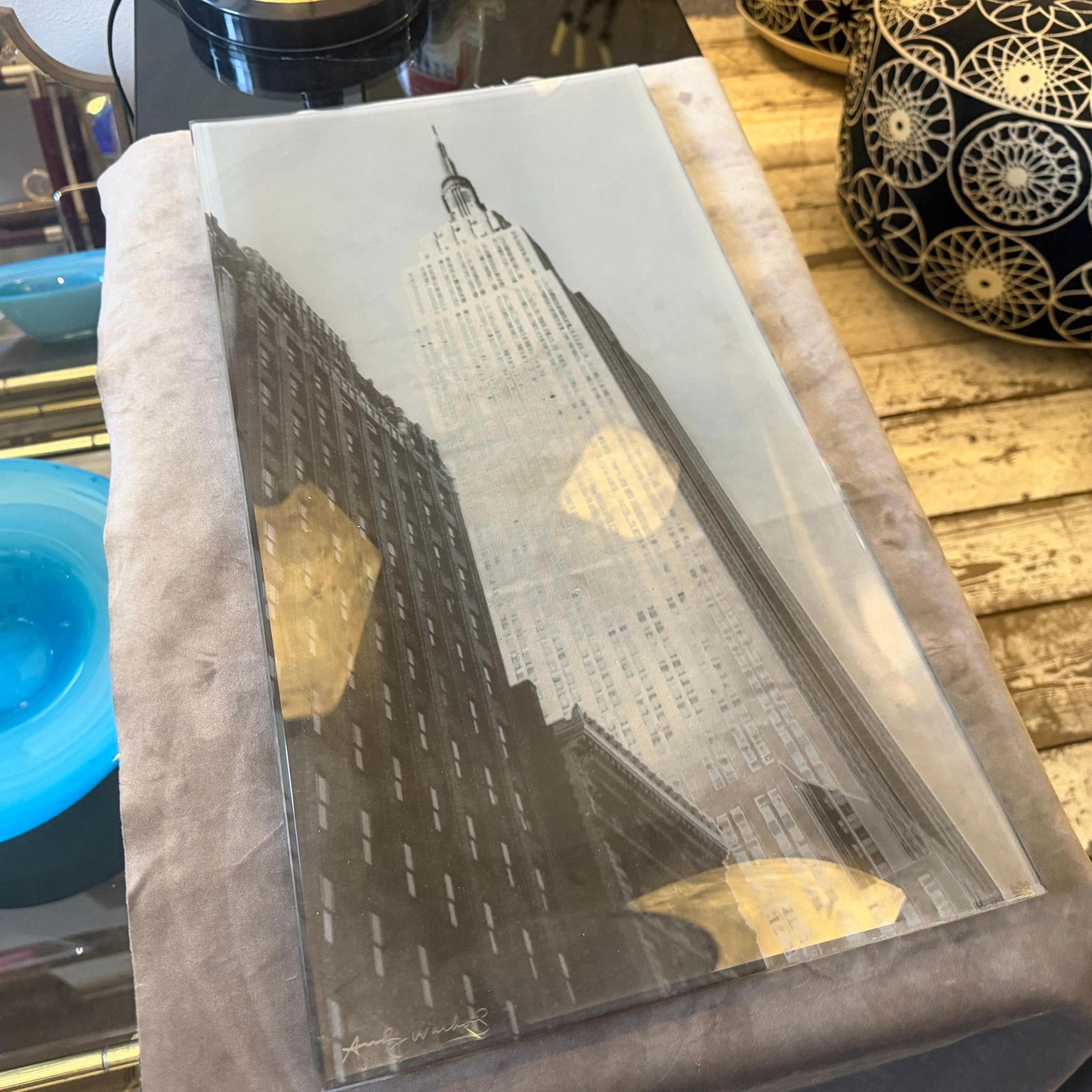 photo furniture A Rare 1990s Pop Art Glass Tray New York Designed By Andy Warhol For Rosenthal