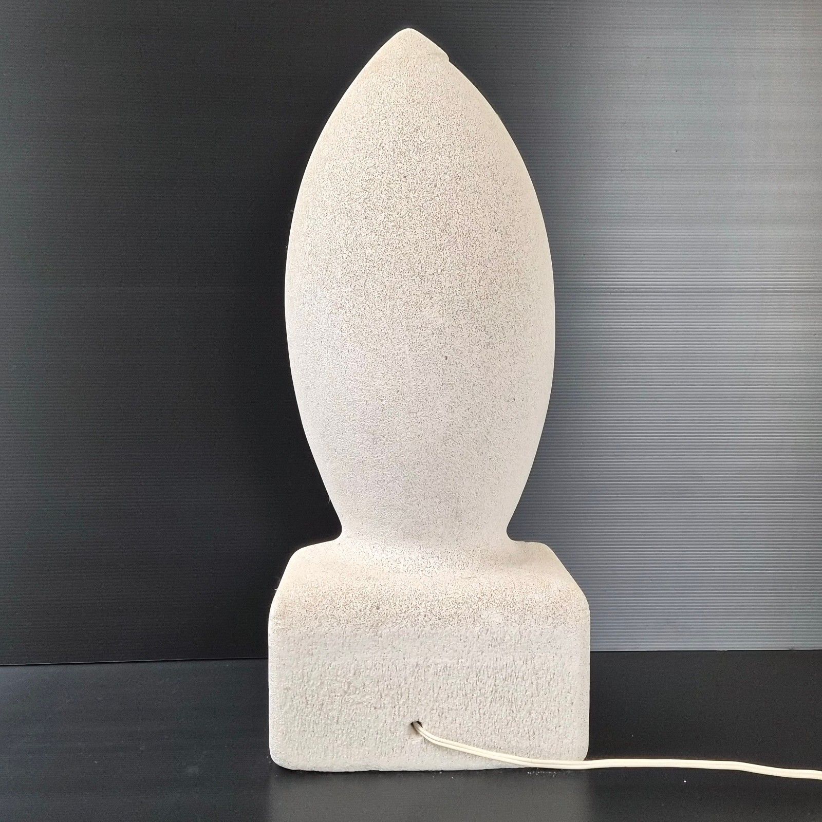 Important Vintage 1970 Light Stone Ribbon Lamp Dlg Galisson Tormos 70s photo furniture