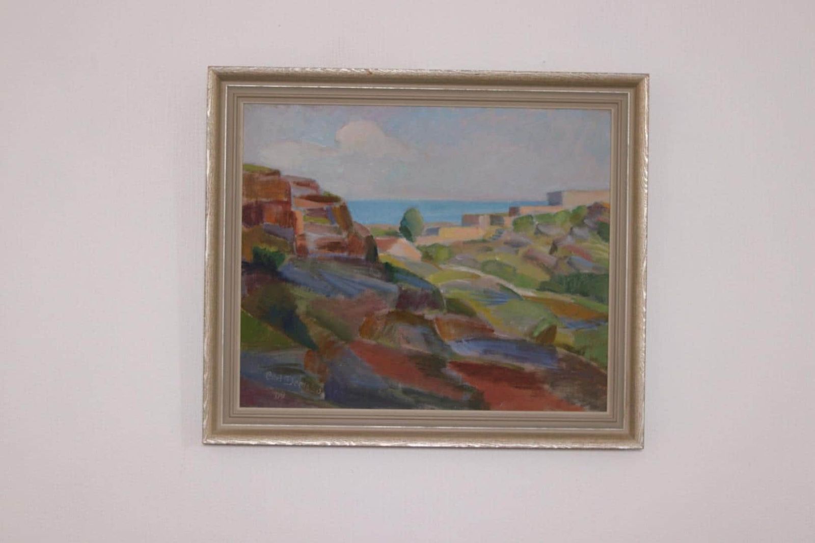 Original Swedish Oil On Panel – “Coastal Landscape” By Carl Deelsbo (1908–1982) – Vintage & Framed – 45.5 × 53.5 Cm (17.9" × 21.1") photo Art