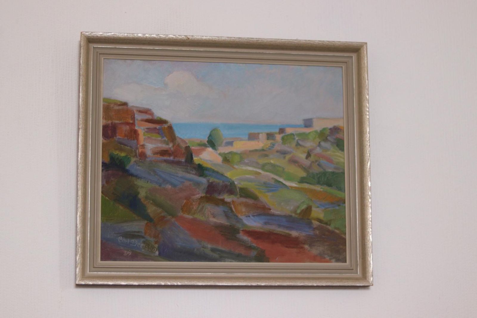 Original Swedish Oil On Panel – “Coastal Landscape” By Carl Deelsbo (1908–1982) – Vintage & Framed – 45.5 × 53.5 Cm (17.9" × 21.1") photo buy