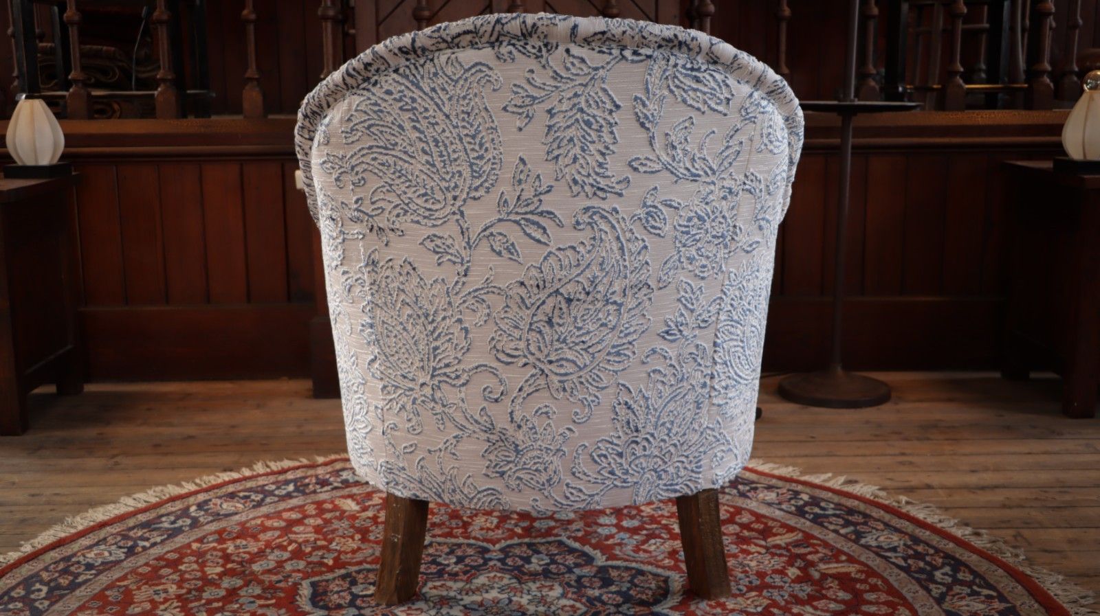 George Smith Markham Armchair White Blue Linen Chenille Jp Baker Paisley Del 🚚 photo 2900.0