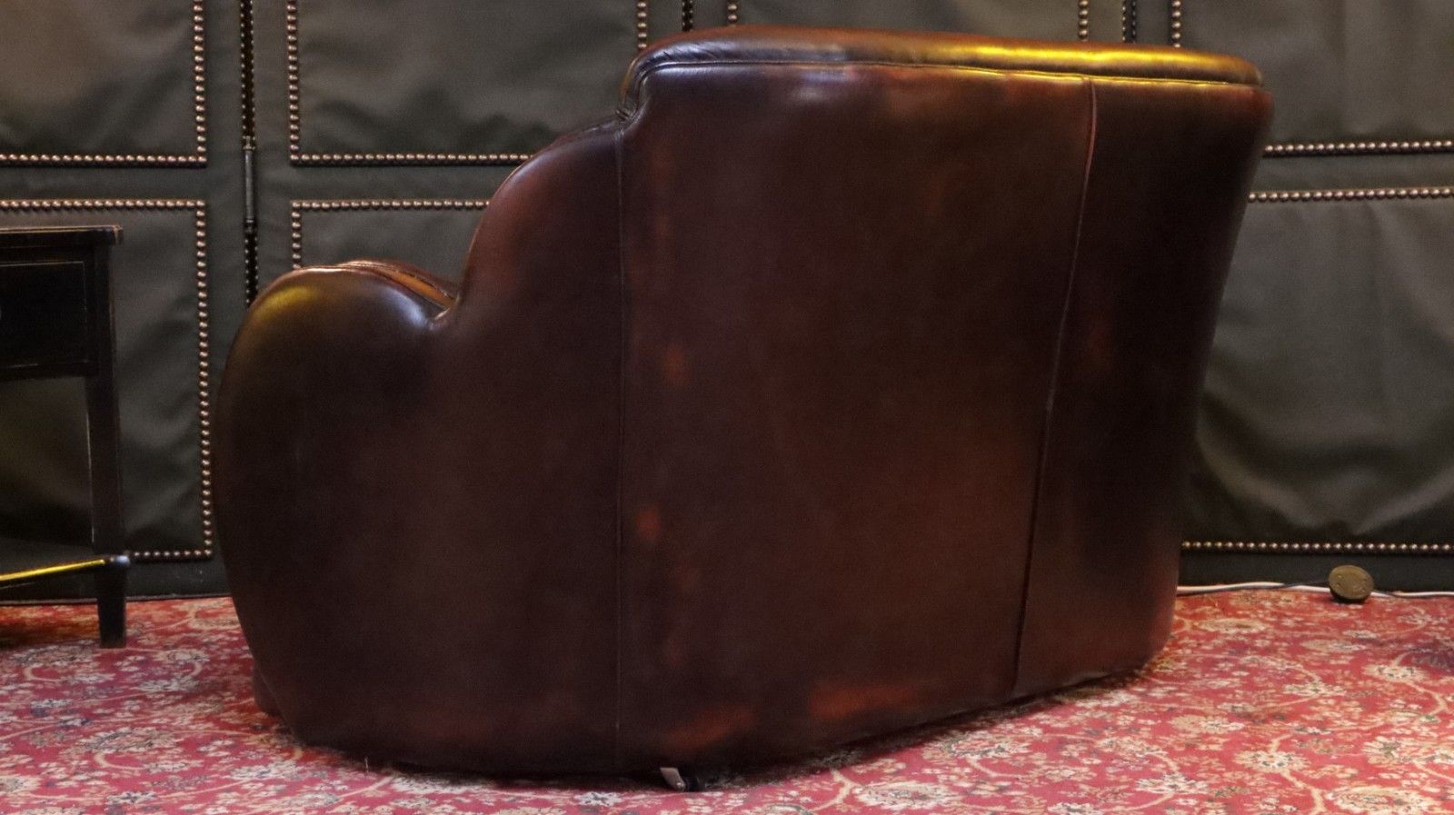 photo buy Superb Harry And Lou Epstein Cloud Leather 2 Seater Club Sofa Mahogany Tan Del🚚