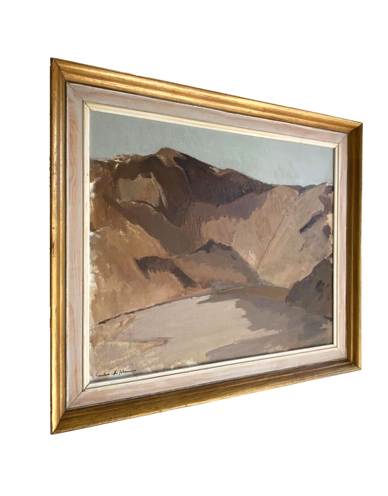 Vintage Oil On Canvas  Landscape, Signed Gustav Adolf Johansson photo furniture