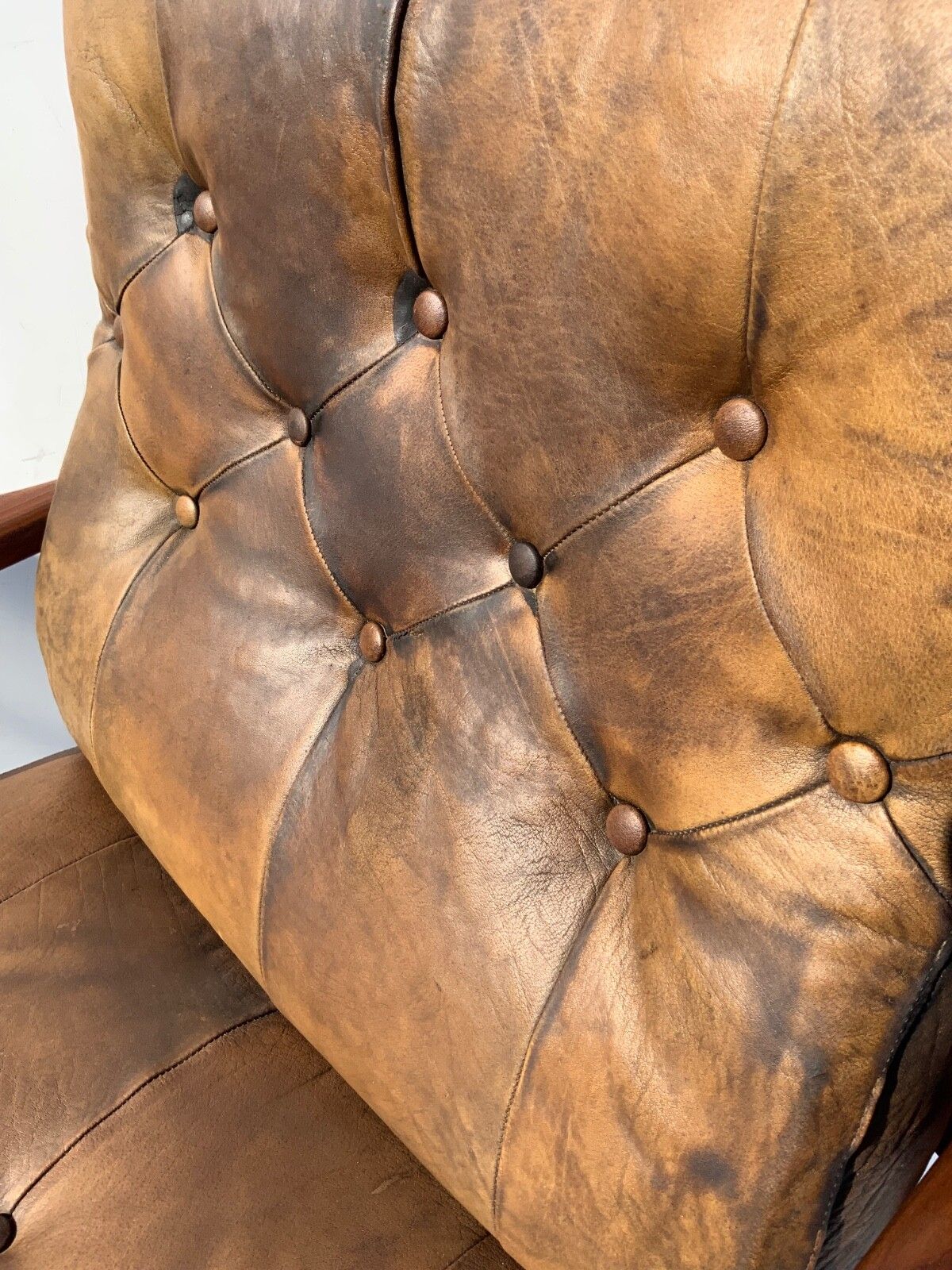 Vintage Leather Armchair “Läckö High” Ingemar Thillmark , Ope Möbler, 1965s photo vinterior