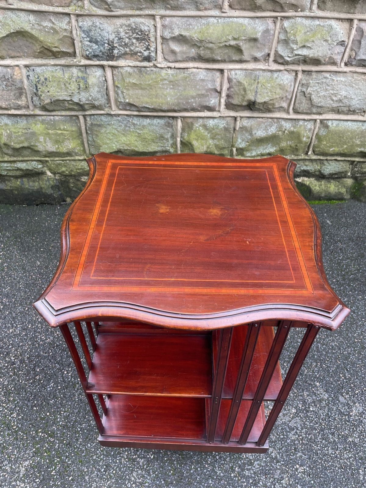 Antique Inlaid Mahogany Revolving Library Bookcase photo 450.0