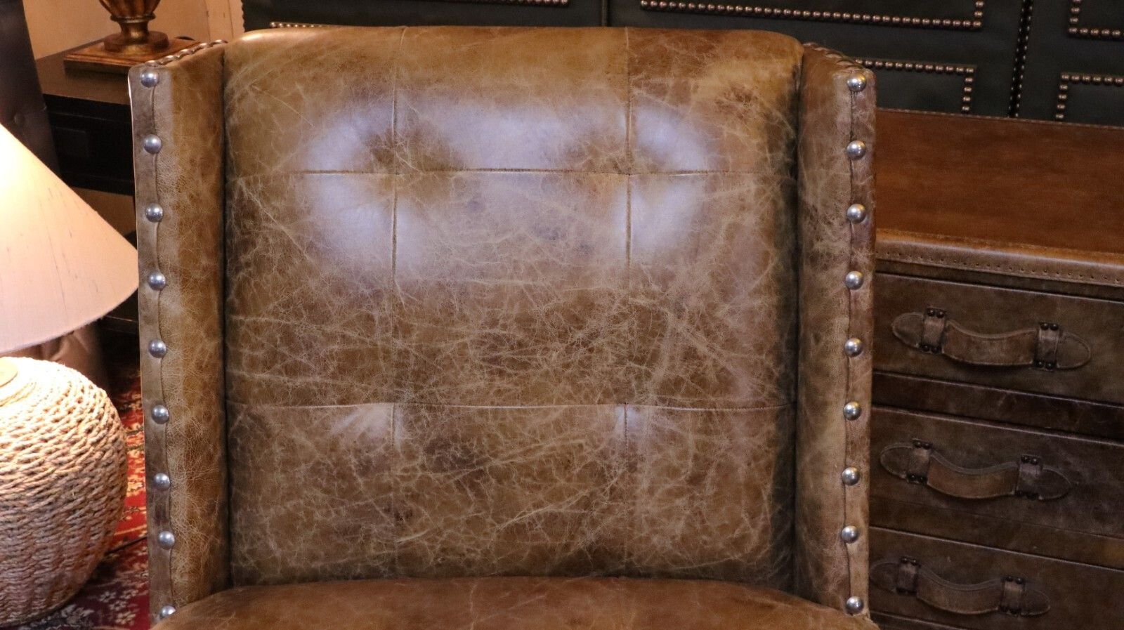 2000.0 Pair Timothy Oulton Andrew Martin Triton Leather Armchairs Sidetable Cabinet🚚🚚 photo