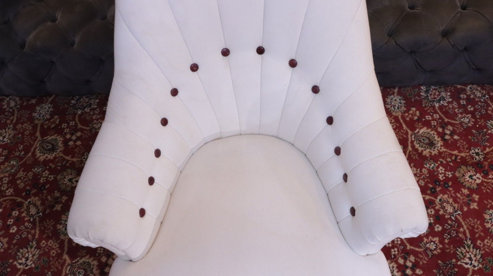 John Sankey Baudelaire Classic Slipper Accent Armchair Linen White Rrp£3500 🚚🚚 photo vintage