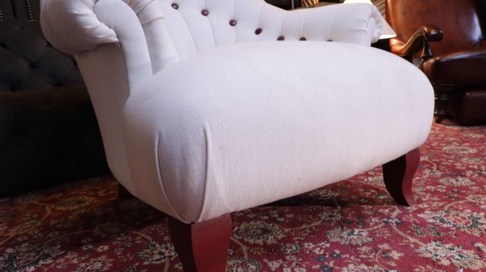 photo vintage John Sankey Baudelaire Classic Slipper Accent Armchair Linen White Rrp£3500 🚚🚚