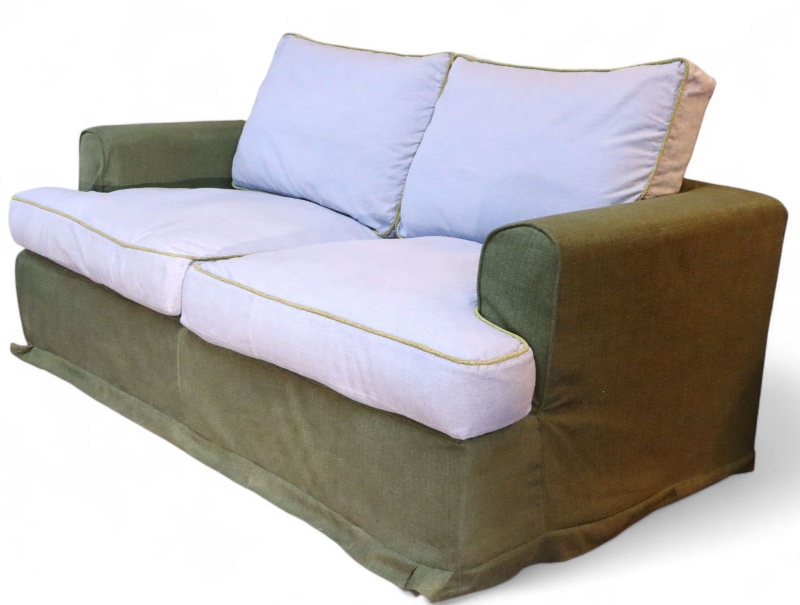 Stunning William Yeoward 2 Seater Sofa Bed In Denim & Woven Linen Fabric Del 🚚 photo furniture