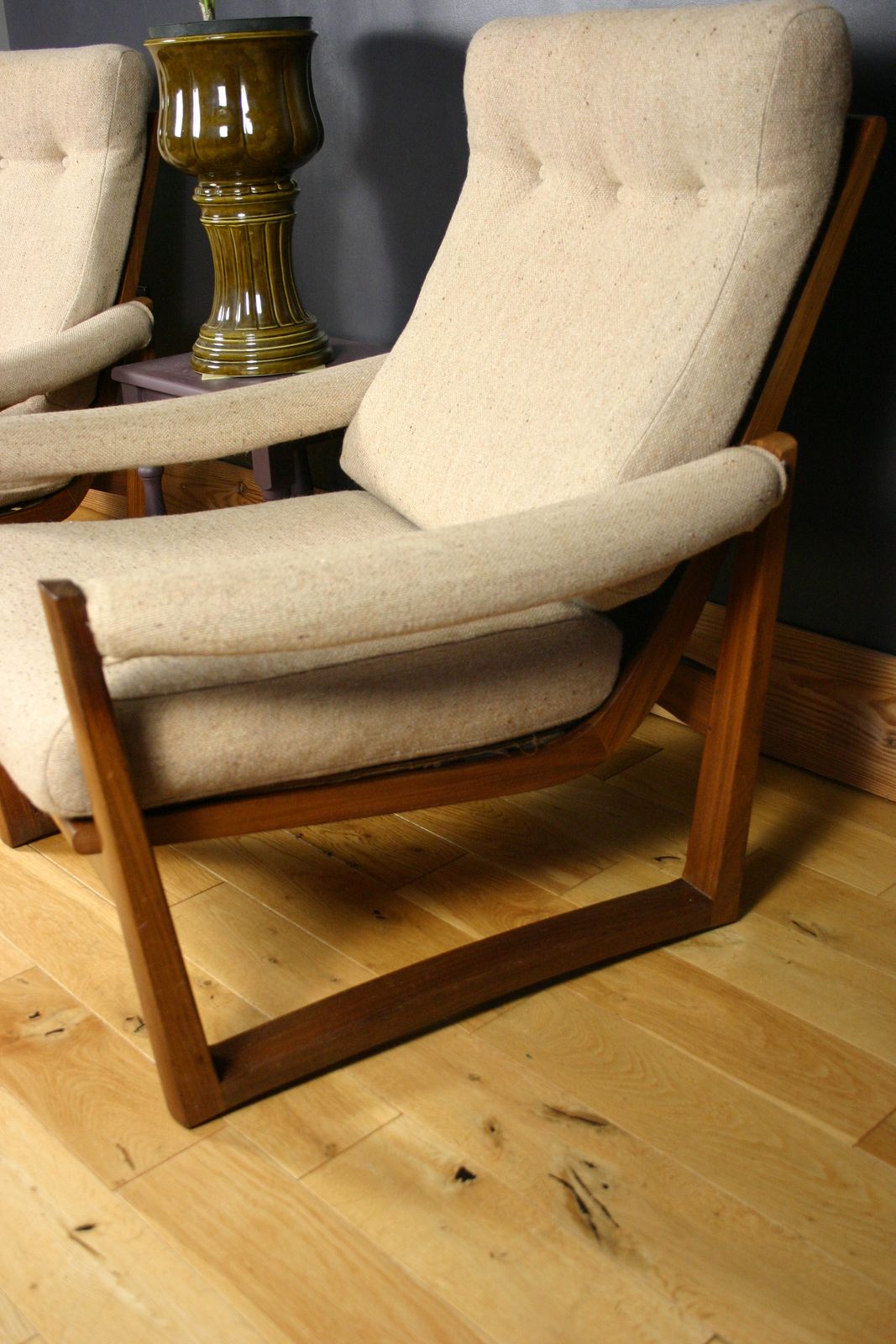 Pair Of Mid Century Guy Rogers ‘Virginia’ Teak Armchairs, 1960s photo vinterior