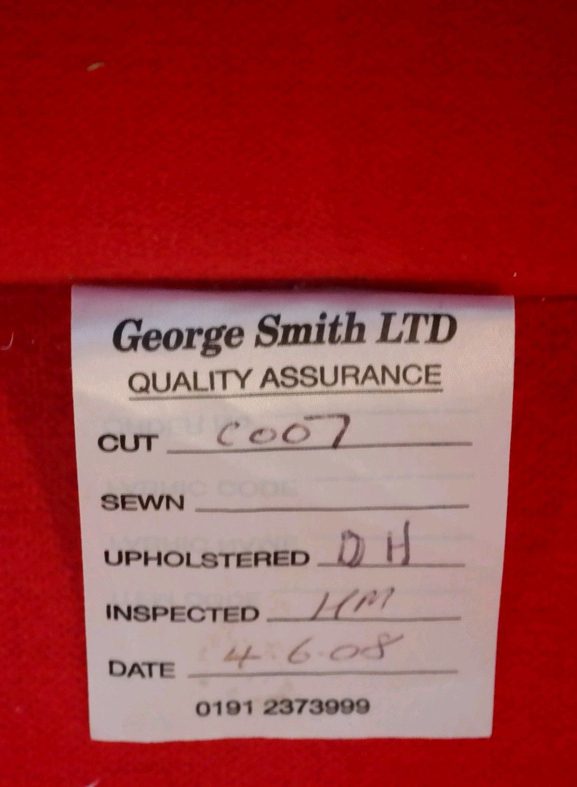 photo buy Stunning George Smith Square Club Large 2 Seater Sofa Red Woven Fabric Rrp£9000