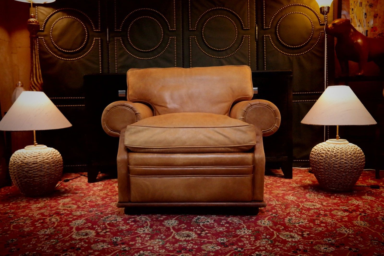 Ralph Lauren Wentworth Floating Leather Armchair Footstool Saddle Rrp£17000 🚚🚚 photo for sale