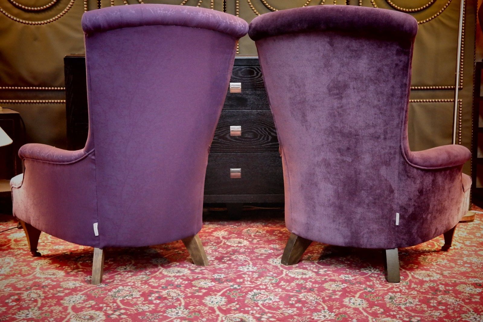 photo for sale Superb Pair John Sankey Hawthorne Armchairs Library Fireside Club Amethyst 🚚🚚