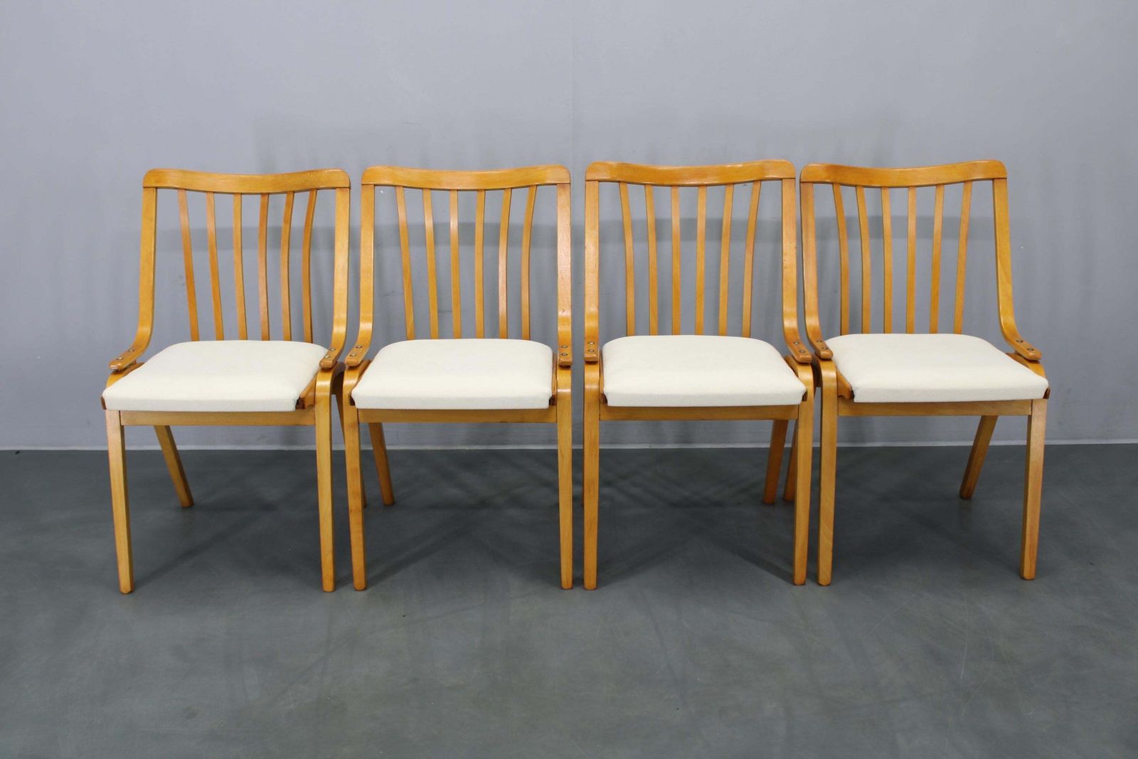 Set Of Four Restored Mid Century Dining Chairs By Jitona photo furniture