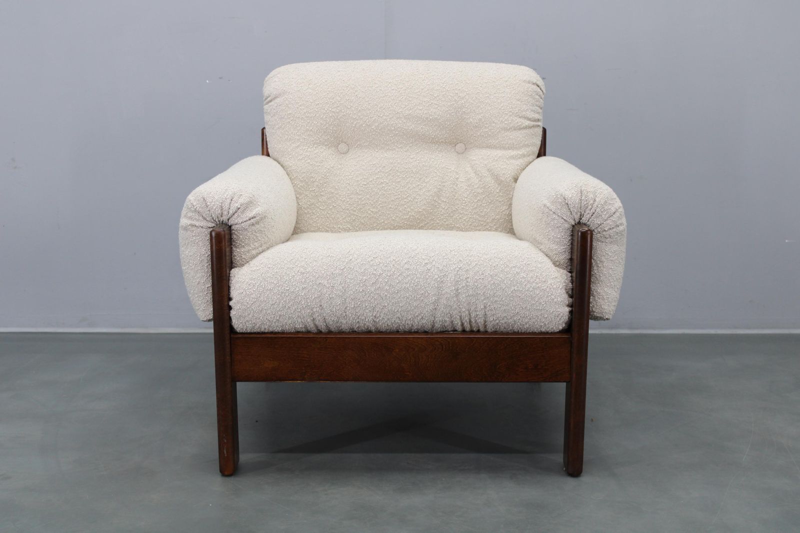 Mid Century Restored Bouclé Armchair, Czechoslovakia 1970s photo Furniture