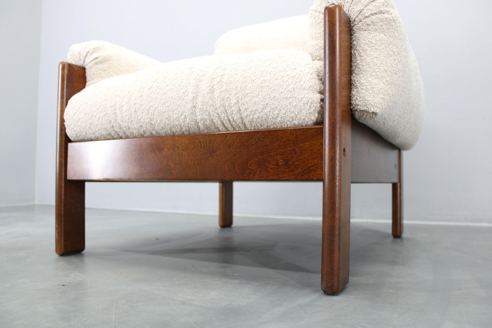 1205.0 Mid Century Restored Bouclé Armchair, Czechoslovakia 1970s photo