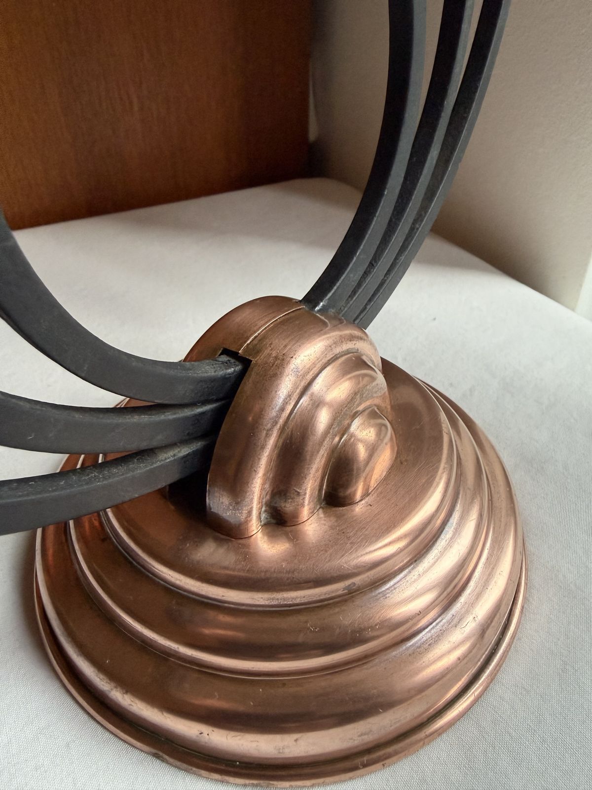 Villedieu Modernist Copper & Iron Candle Holder Candelabra photo Home Fixtures