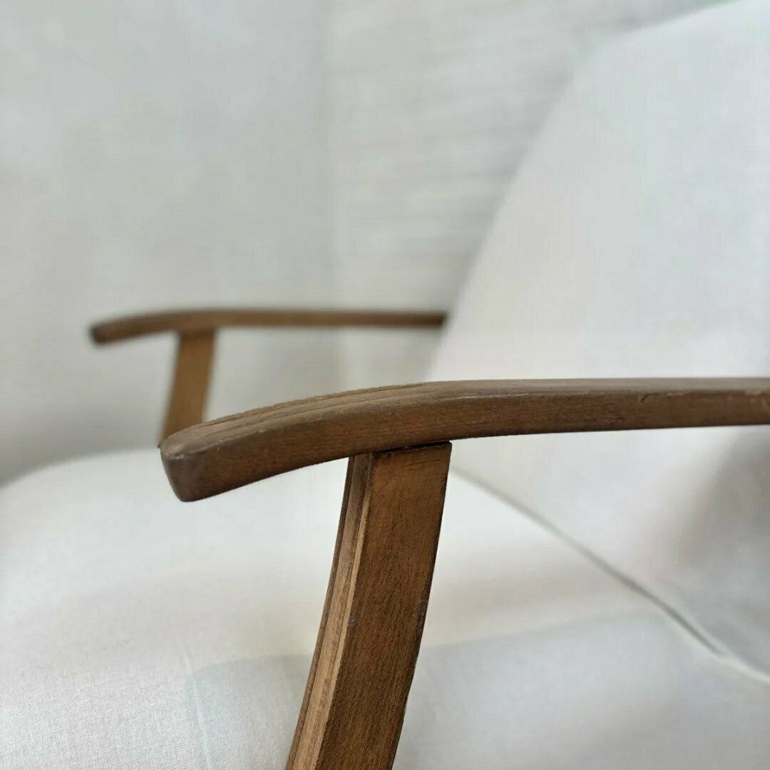 Mid Century Lounge Chair – Restored, Ready For Custom Fabric (Reupholstery/Recovering Available) photo furniture