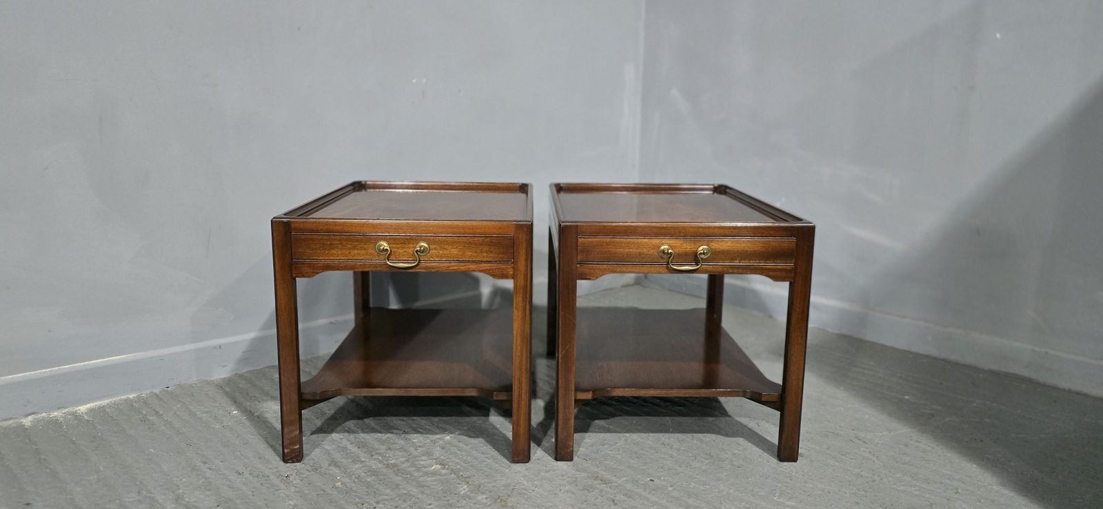 photo for sale Wonderful Pair Mahogany Lamp Tables