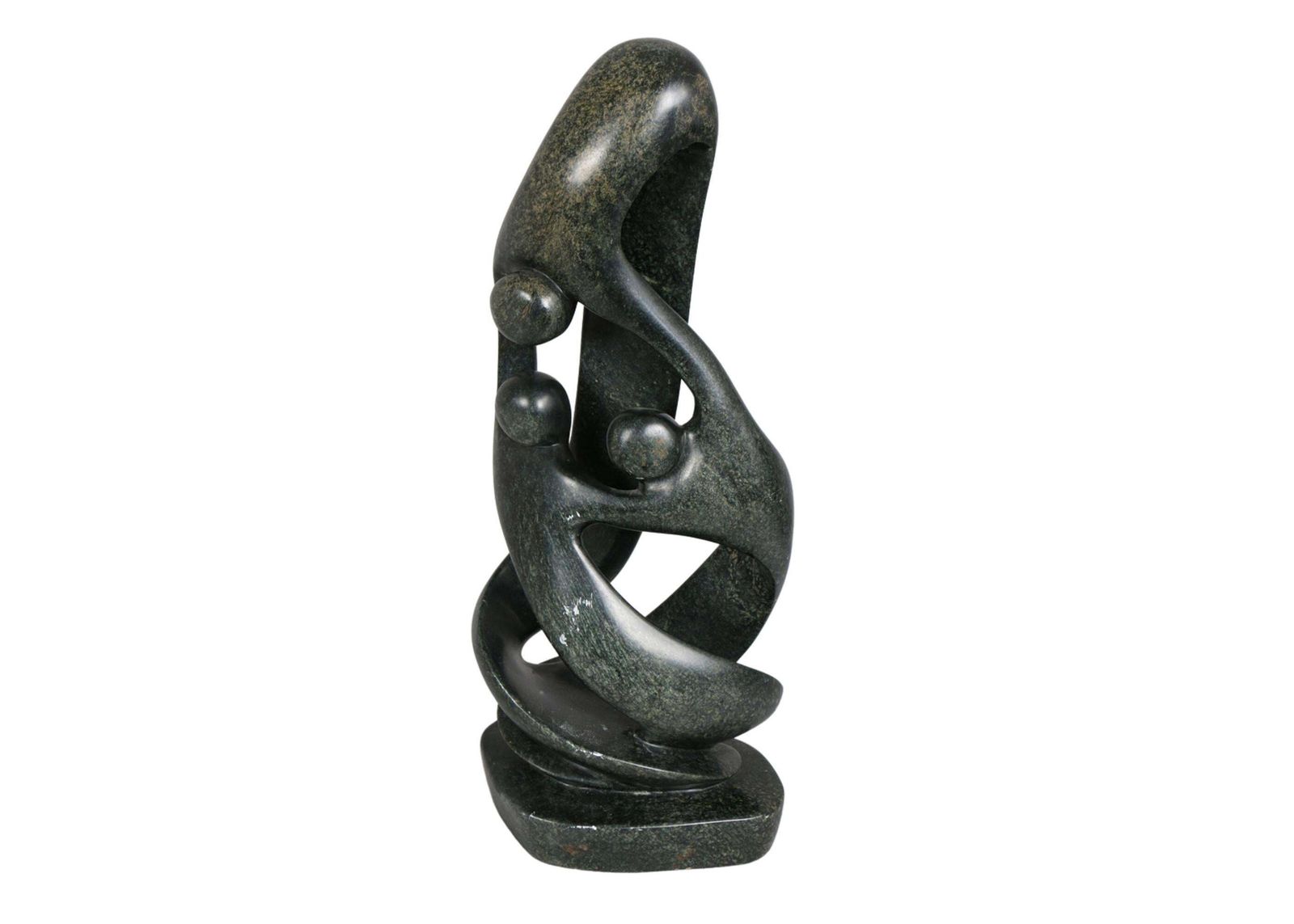 Large Contemporary Carved Stone Family Sculpture On Plinth, Modern Abstract Art photo buy