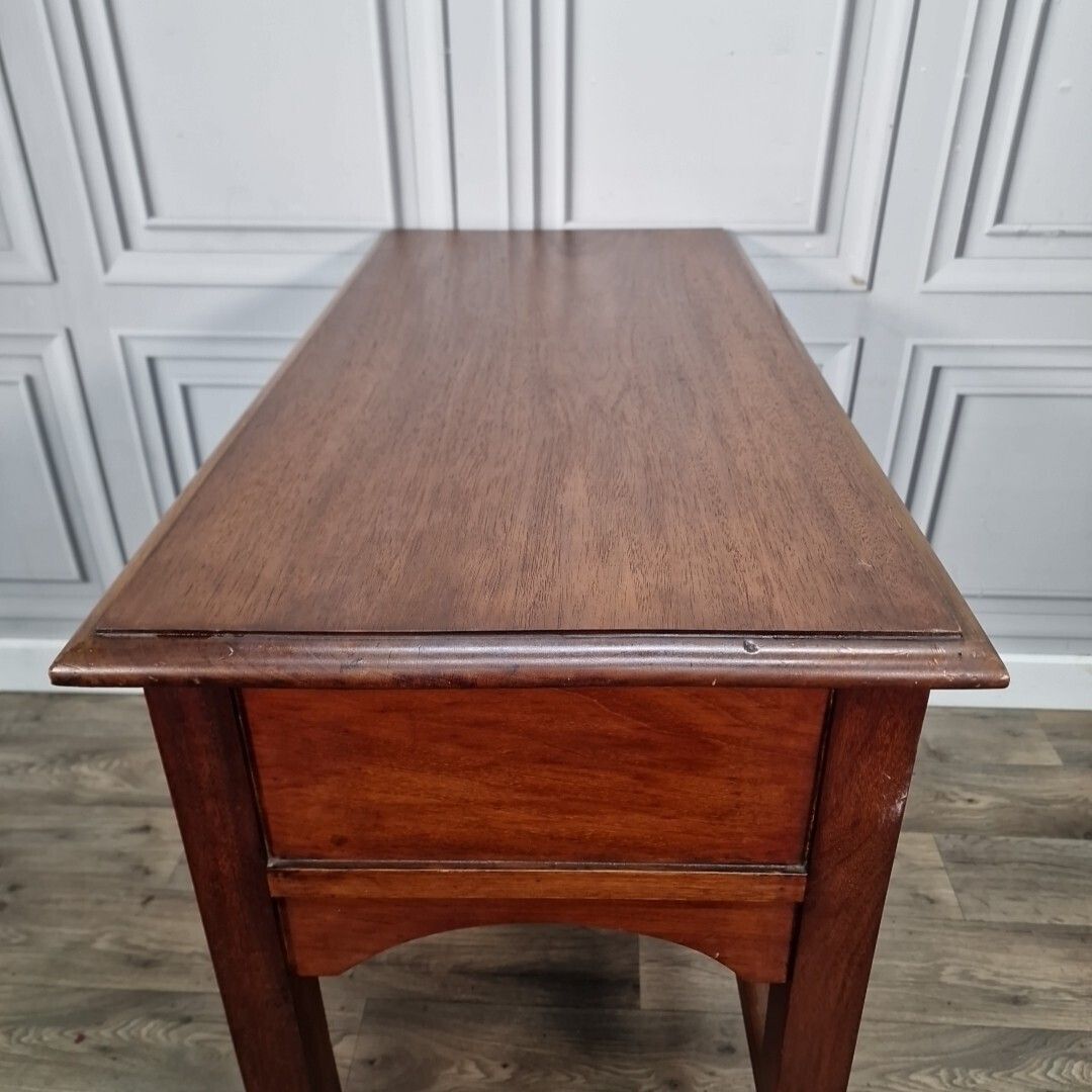 Antique Style Console Table Mahogany Desk Lamp Drawer Georgian Revival Wood photo vinterior