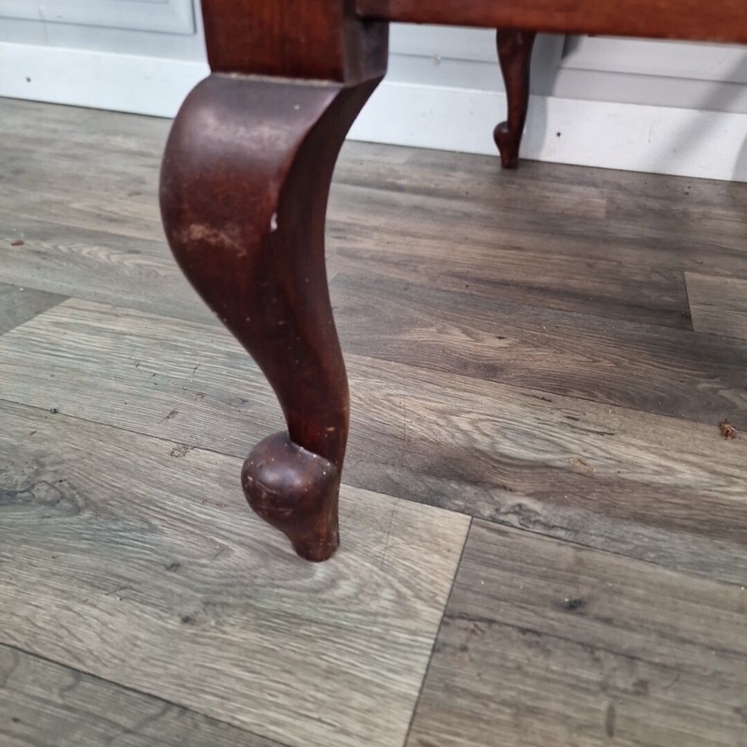 photo furniture Antique Style Console Table Mahogany Desk Lamp Drawer Georgian Revival Wood