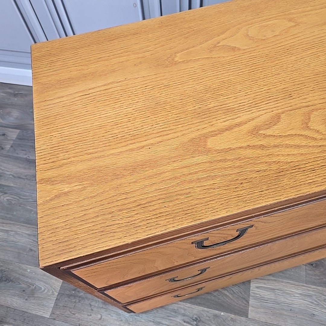 Retro Chest Of Drawers 4 Vintage Oak Veneer – Mid Century Modern Storage Commode photo Furniture