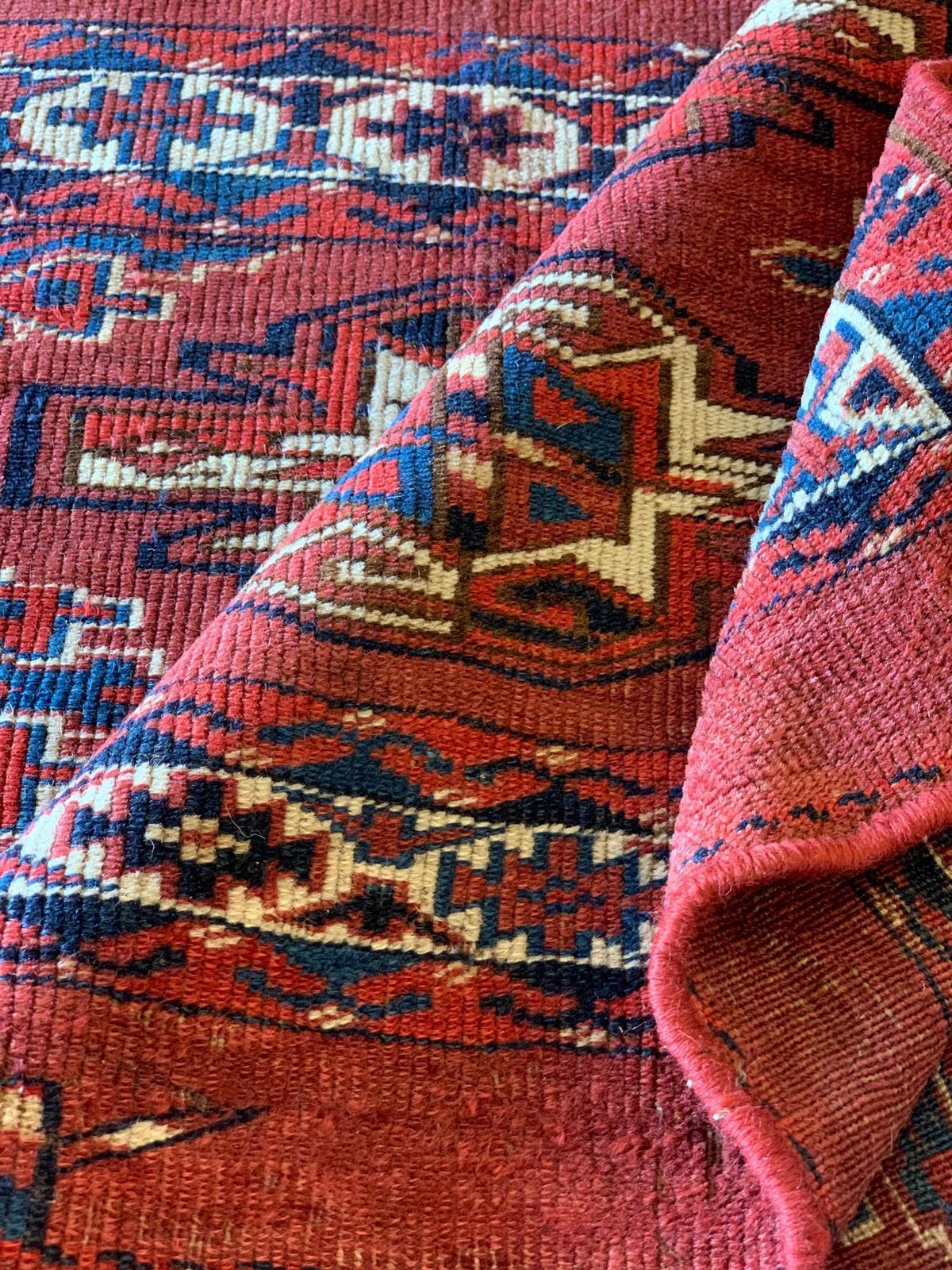 Oriental Turkmen Rug Antique Carpet Rust Traditional Handmade Red Wool photo buy