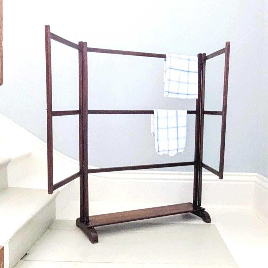 An Antique Mahogany Clothes Horse Or Towel Rail Or Washing Airer C1900