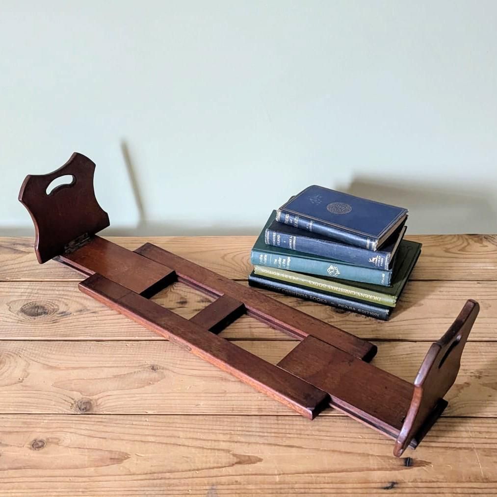 An Antique Mahogany Book Slide C1900   Book Stand Desk Tidy Bookends Books photo furniture